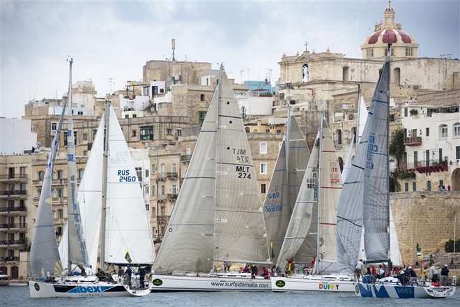 Class 4 pre-start manoeuvres - Rolex Middle Sea Race 2011 ©  Rolex/ Kurt Arrigo http://www.regattanews.com